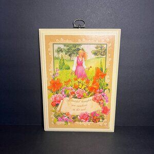 Vintage Wooden Beautiful Thoughts are Sunshine in the Soul Wall Art Plaque